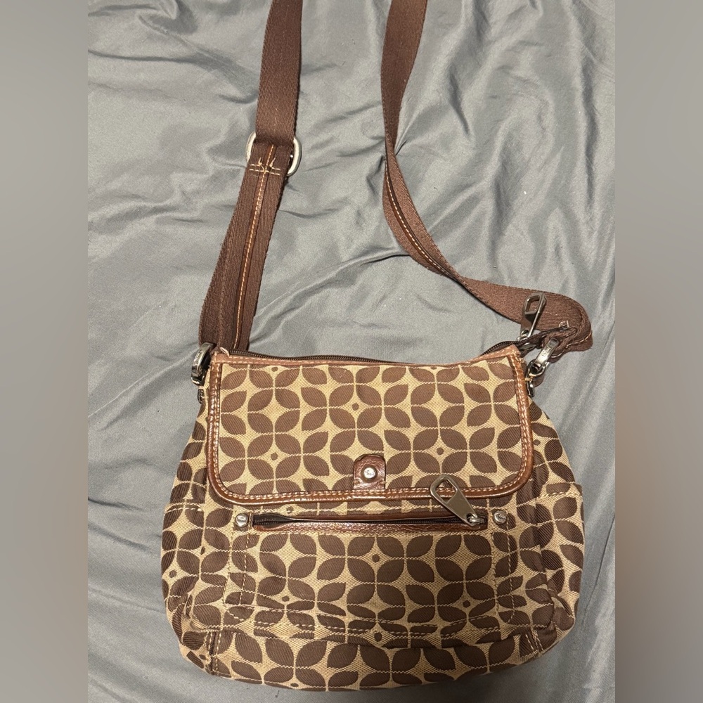 Stylish Brown Patterned Crossbody Bag